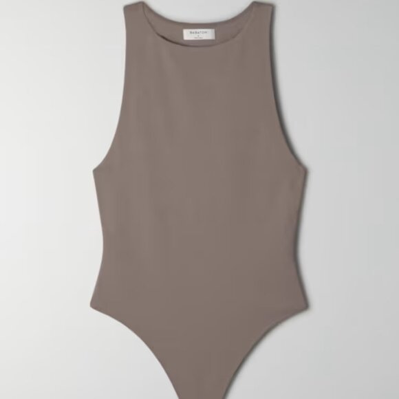 Aritzia Babaton Contour Kasha Taupe 90’s Bodysuit - Picture 1 of 6